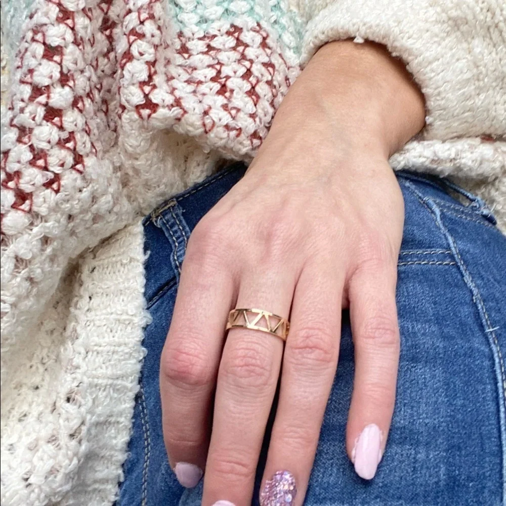 Love Triangle Gold Ring